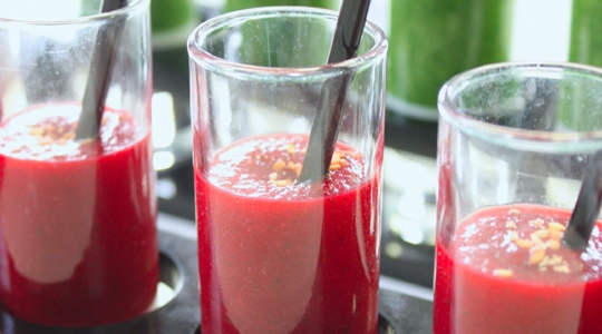 Verrine rapa rossa, arancia e cumino